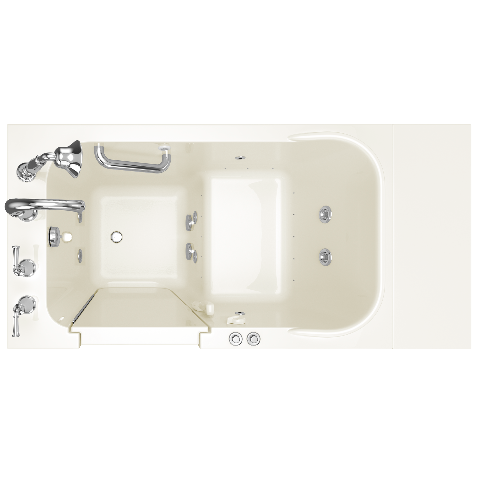 Gelcoat Value Series 28x48 Inch Walk in Bathtub with Combination Air Spa and Whirlpool Systems  Left Hand Door and Drain WIB LINEN